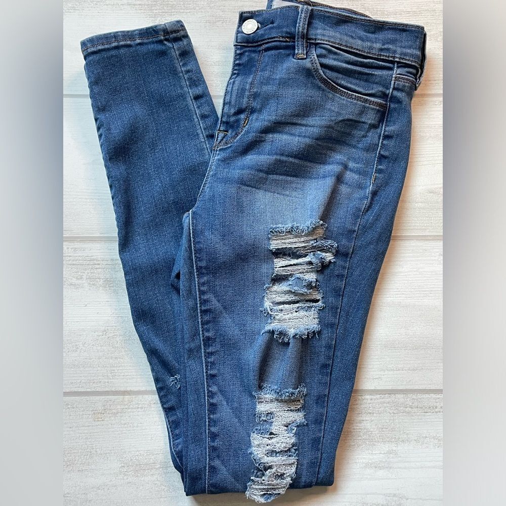 Hollister 3R w26 L28 Curvy High Rise Jean Legging Distresed denim Jeggings